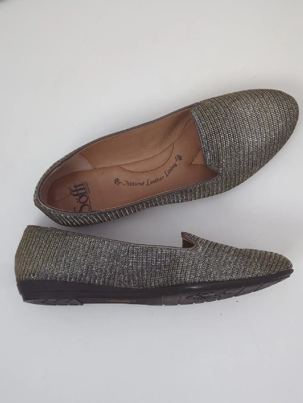 Söfft Gold Metallic Slip-On Flats